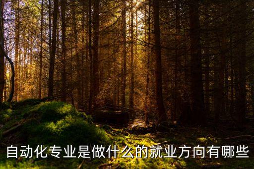 自動化專業(yè)是做什么的就業(yè)方向有哪些