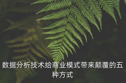 數(shù)據(jù)分析技術(shù)給商業(yè)模式帶來顛覆的五種方式