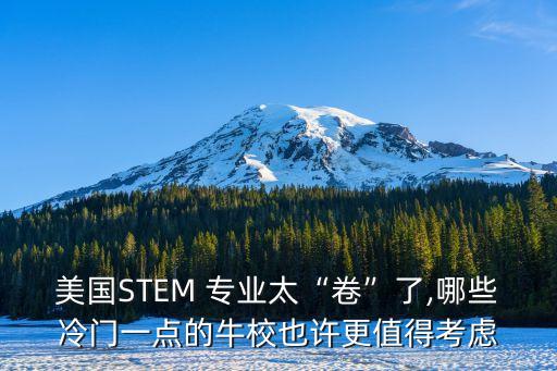 美國STEM 專業(yè)太“卷”了,哪些冷門一點的牛校也許更值得考慮