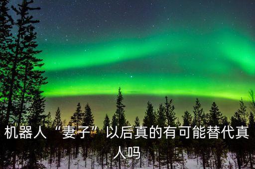 機(jī)器人“妻子”以后真的有可能替代真人嗎