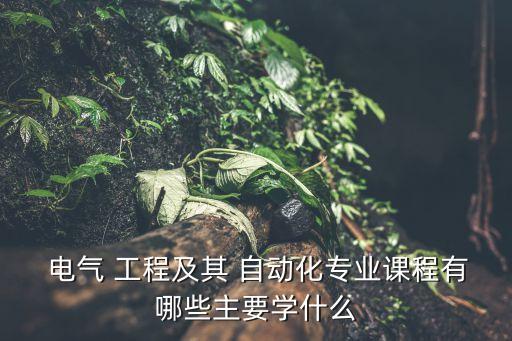  電氣 工程及其 自動(dòng)化專業(yè)課程有哪些主要學(xué)什么