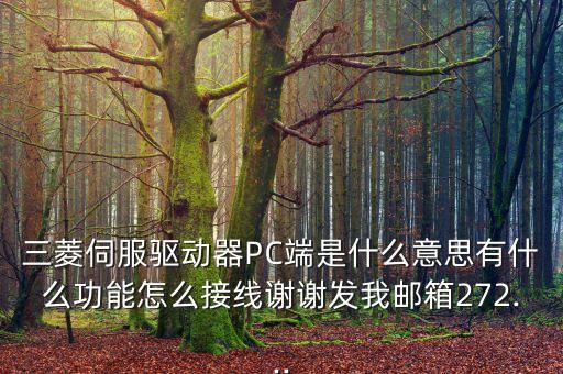 三菱伺服驅(qū)動(dòng)器PC端是什么意思有什么功能怎么接線(xiàn)謝謝發(fā)我郵箱272...