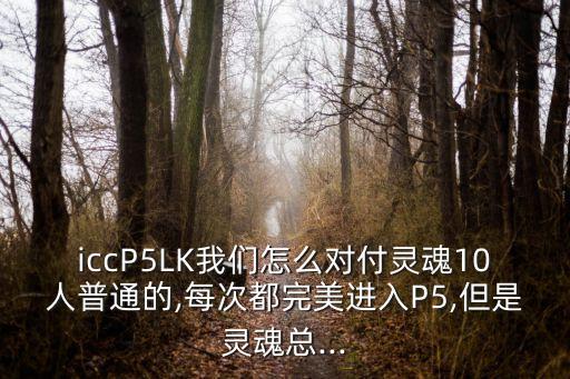 iccP5LK我們怎么對付靈魂10人普通的,每次都完美進入P5,但是靈魂總...
