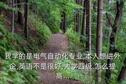我學(xué)的是電氣自動(dòng)化專業(yè),本人想進(jìn)外企,英語(yǔ)不是很好,大學(xué)四級(jí),怎么提高...