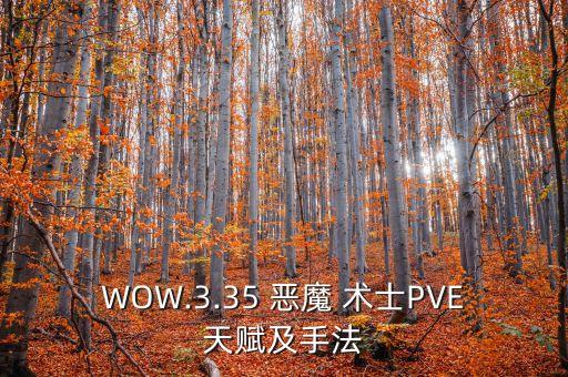 WOW.3.35 惡魔 術(shù)士PVE天賦及手法
