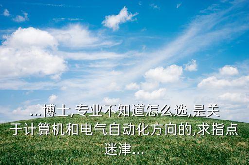 ...博士,專業(yè)不知道怎么選,是關(guān)于計(jì)算機(jī)和電氣自動(dòng)化方向的,求指點(diǎn)迷津...