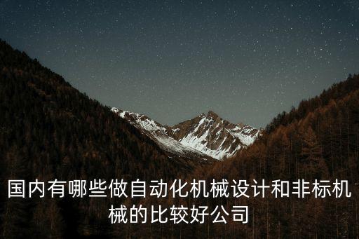 國內有哪些做自動化機械設計和非標機械的比較好公司
