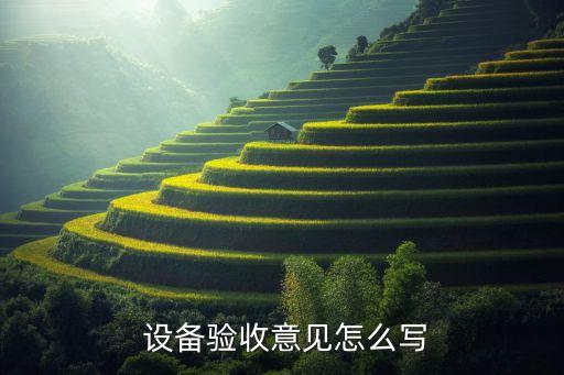  設(shè)備驗收意見怎么寫