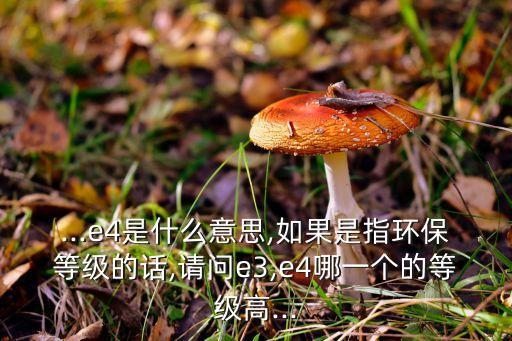 ...e4是什么意思,如果是指環(huán)保等級(jí)的話,請(qǐng)問(wèn)e3,e4哪一個(gè)的等級(jí)高...