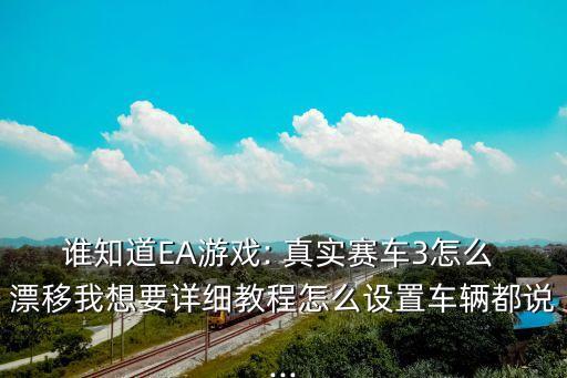 誰知道EA游戲: 真實賽車3怎么 漂移我想要詳細(xì)教程怎么設(shè)置車輛都說...