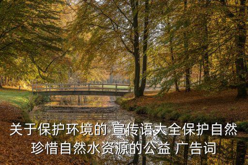 關(guān)于保護(hù)環(huán)境的 宣傳語大全保護(hù)自然珍惜自然水資源的公益 廣告詞