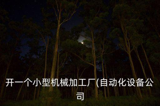 開一個小型機(jī)械加工廠(自動化設(shè)備公司