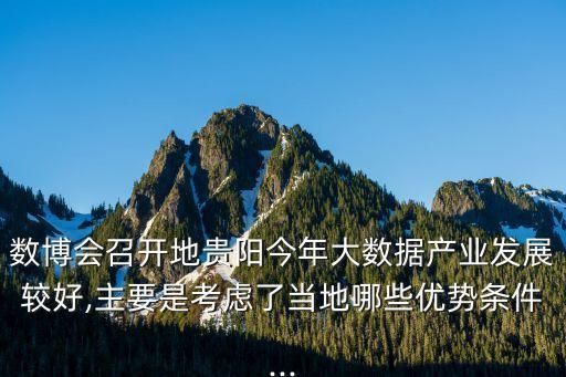 數(shù)博會(huì)召開地貴陽今年大數(shù)據(jù)產(chǎn)業(yè)發(fā)展較好,主要是考慮了當(dāng)?shù)啬男﹥?yōu)勢(shì)條件...