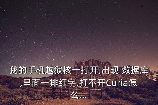 我的手機越獄核一打開,出現(xiàn) 數(shù)據(jù)庫,里面一排紅字,打不開Curia怎么...
