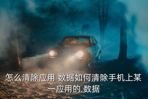 怎么清除應(yīng)用 數(shù)據(jù)如何清除手機(jī)上某一應(yīng)用的 數(shù)據(jù)