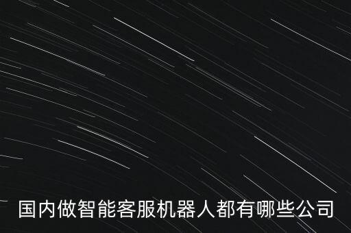 國內(nèi)做智能客服機器人都有哪些公司