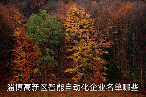 淄博高新區(qū)智能自動化企業(yè)名單哪些