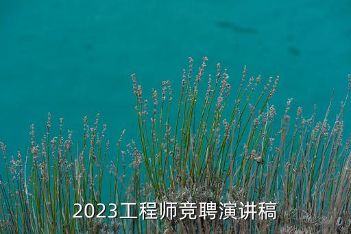 2023工程師競聘演講稿