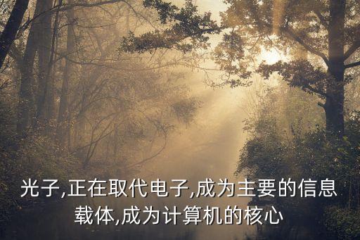 光子,正在取代電子,成為主要的信息載體,成為計(jì)算機(jī)的核心