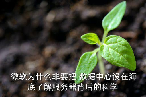  微軟為什么非要把 數(shù)據(jù)中心設(shè)在海底了解服務(wù)器背后的科學(xué)