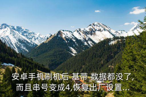安卓手機(jī)刷機(jī)后 基帶 數(shù)據(jù)都沒(méi)了,而且串號(hào)變成4,恢復(fù)出廠設(shè)置...