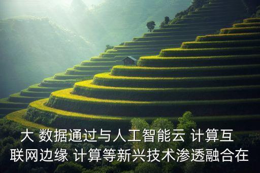 大 數(shù)據(jù)通過與人工智能云 計算互 聯(lián)網(wǎng)邊緣 計算等新興技術滲透融合在