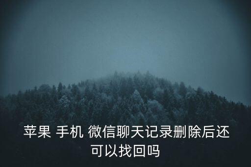  蘋果 手機(jī) 微信聊天記錄刪除后還可以找回嗎