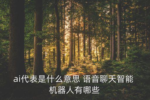 ai代表是什么意思 語音聊天智能 機(jī)器人有哪些