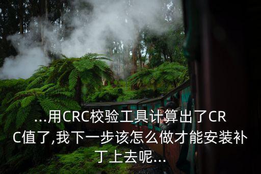 ...用CRC校驗(yàn)工具計(jì)算出了CRC值了,我下一步該怎么做才能安裝補(bǔ)丁上去呢...