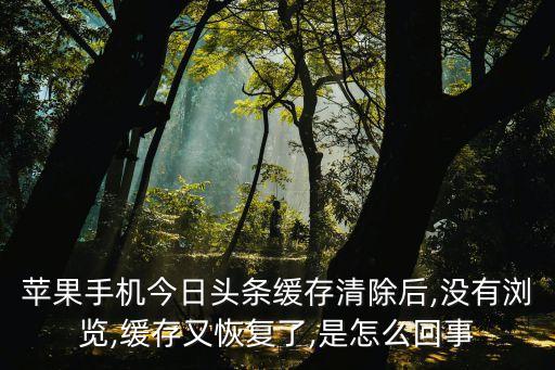 蘋果手機今日頭條緩存清除后,沒有瀏覽,緩存又恢復(fù)了,是怎么回事