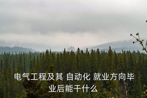  電氣工程及其 自動化 就業(yè)方向畢業(yè)后能干什么