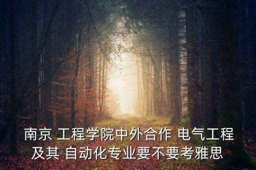  南京 工程學(xué)院中外合作 電氣工程及其 自動化專業(yè)要不要考雅思