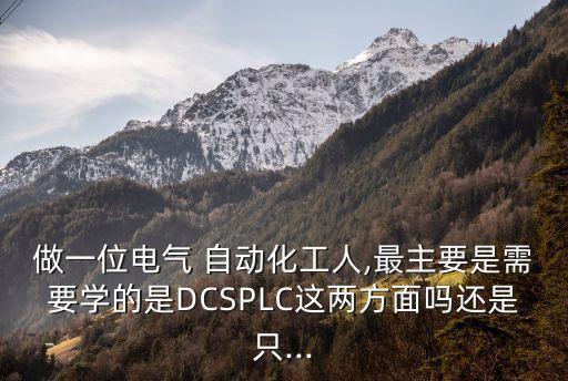 做一位電氣 自動(dòng)化工人,最主要是需要學(xué)的是DCSPLC這兩方面嗎還是只...