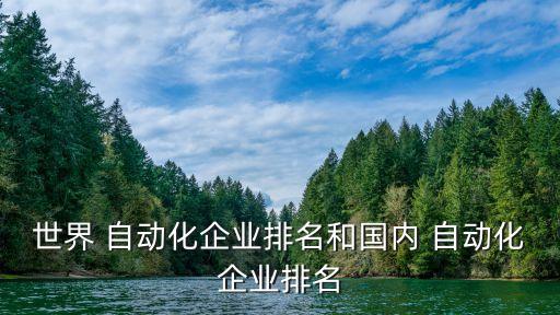世界 自動(dòng)化企業(yè)排名和國(guó)內(nèi) 自動(dòng)化企業(yè)排名