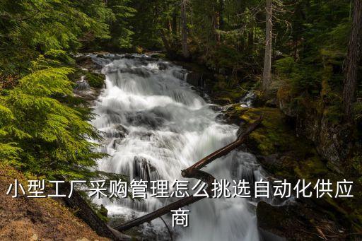 小型工廠采購(gòu)管理怎么挑選自動(dòng)化供應(yīng)商