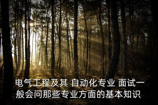  電氣工程及其 自動(dòng)化專業(yè) 面試一般會(huì)問那些專業(yè)方面的基本知識(shí)