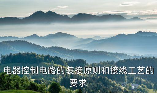 電器控制電路的裝接原則和接線工藝的要求