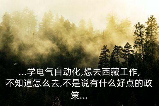 ...學(xué)電氣自動(dòng)化,想去西藏工作,不知道怎么去,不是說有什么好點(diǎn)的政策...