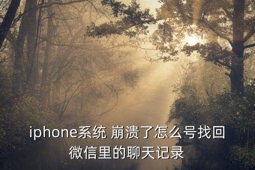 蘋果手機(jī)崩潰數(shù)據(jù)丟失