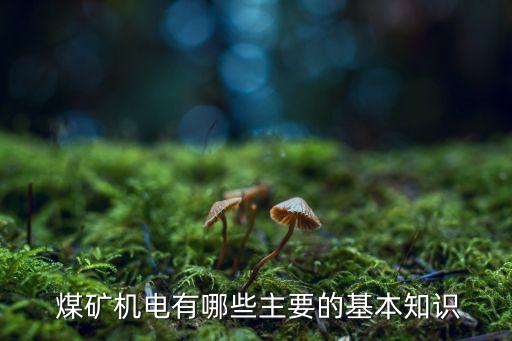  煤礦機電有哪些主要的基本知識