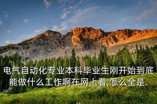 電氣自動化專業(yè)本科畢業(yè)生剛開始到底能做什么工作啊在網(wǎng)上看,怎么全是...