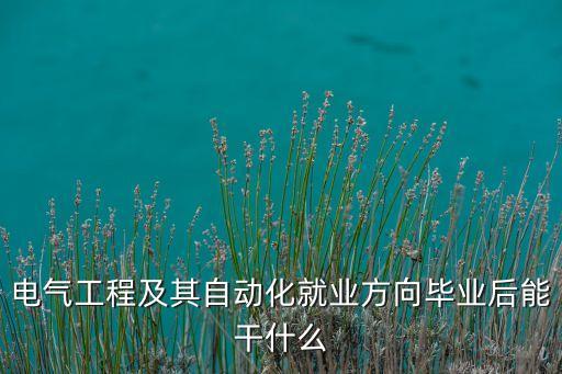 電氣工程及其自動化就業(yè)方向畢業(yè)后能干什么