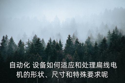  自動化 設(shè)備如何適應(yīng)和處理扁線電機的形狀、尺寸和特殊要求呢