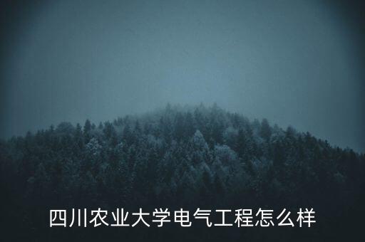 四川農(nóng)業(yè)大學(xué)電氣工程怎么樣