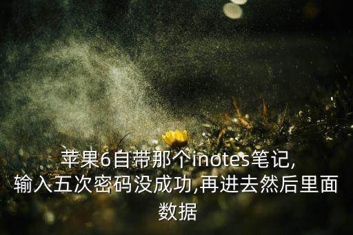  蘋(píng)果6自帶那個(gè)inotes筆記,輸入五次密碼沒(méi)成功,再進(jìn)去然后里面 數(shù)據(jù)