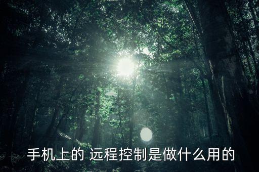  手機(jī)上的 遠(yuǎn)程控制是做什么用的
