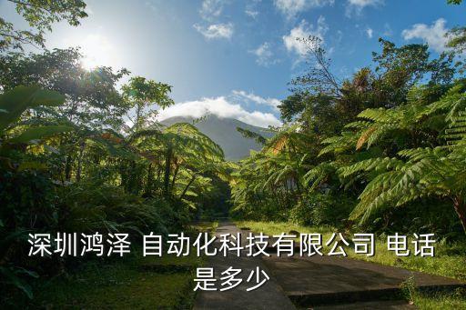 深圳鴻澤 自動化科技有限公司 電話是多少