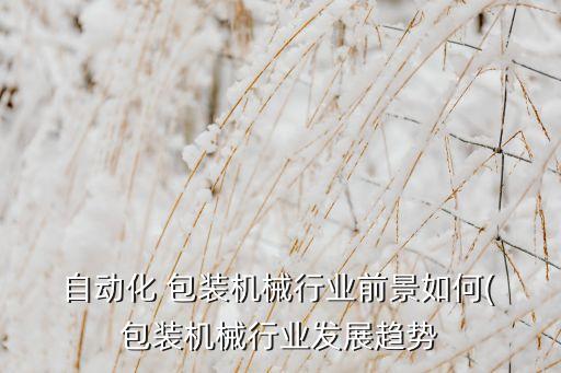  自動(dòng)化 包裝機(jī)械行業(yè)前景如何( 包裝機(jī)械行業(yè)發(fā)展趨勢(shì)