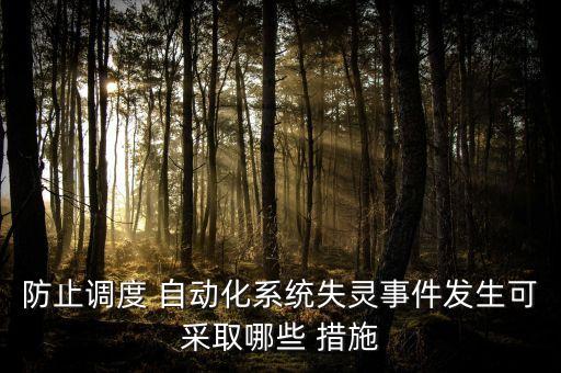 防止調(diào)度 自動化系統(tǒng)失靈事件發(fā)生可采取哪些 措施