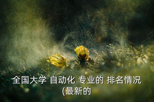 全國大學 自動化 專業(yè)的 排名情況(最新的